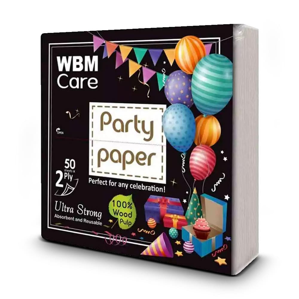 WBM Party Paper 2Ply 170g 50 Sheets