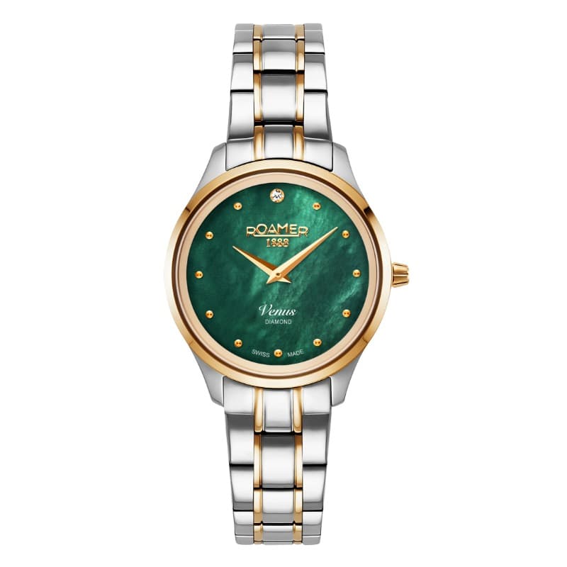 Roamer Ladies Quartz Stainless Steel Watch 601857 47 59 20 Venus Diamond Green