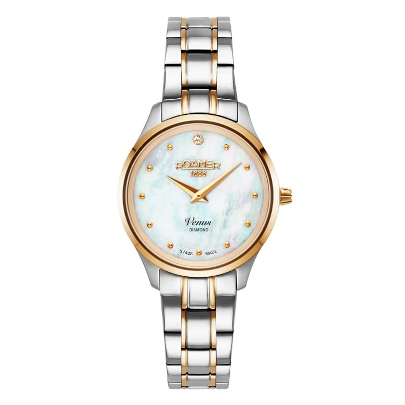 Roamer Ladies Quartz Stainless Steel Watch 601857 47 89 20 Venus Diamond Light Blue