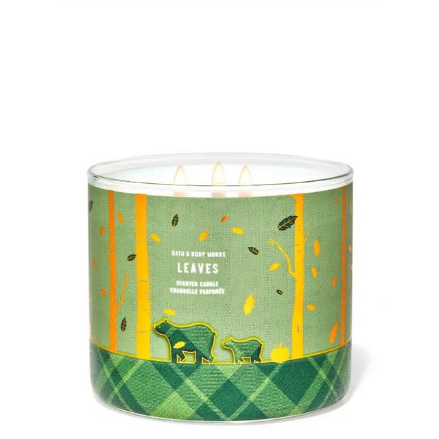 Bath and Body Works Leaves 3 Wick Candle