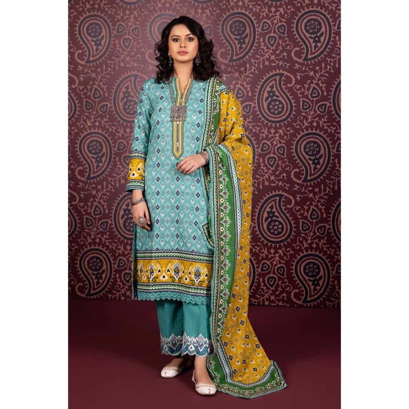 Ideas Embroidered Printed Khaddar Unstitched Suit K-32024B 3PC