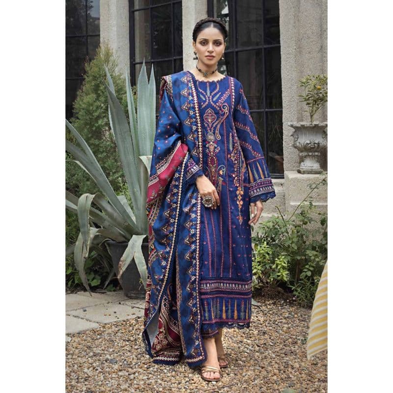 Ideas Embroidered Dobby Jacquard Unstitched Suit with Digital Printed Twill Shawl AP-32009 3PC