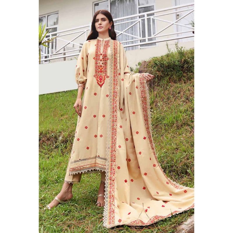Ideas Embroidered Dobby Jacquard Unstitched Suit DB-32019 3PC
