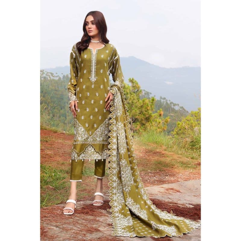 Ideas Embroidered Chambray Unstitched Suit CM-32001 3PC
