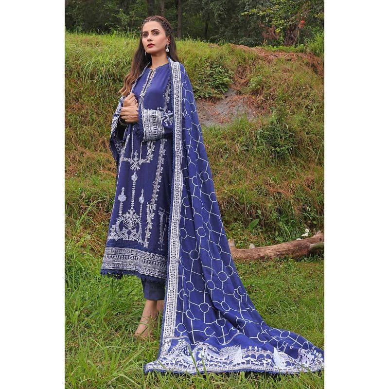 Ideas Embroidered Dhanak Unstitched Suit DH-32001 3PC