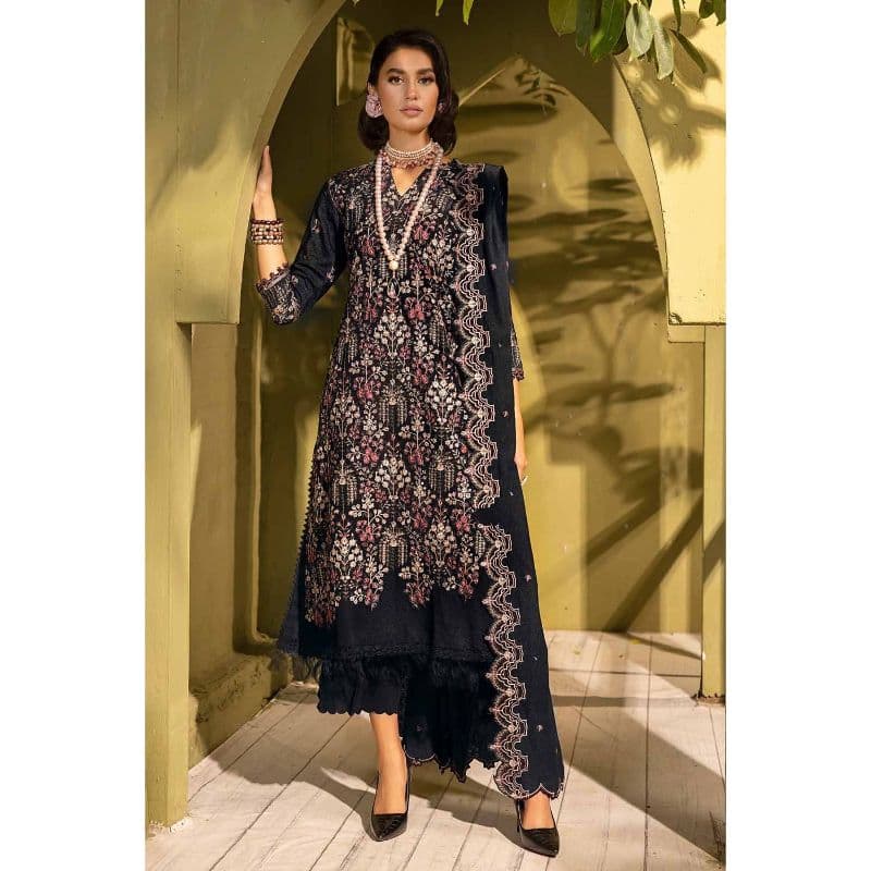 Ideas Embroidered Karandi Unstitched Suit AY-32032 3PC