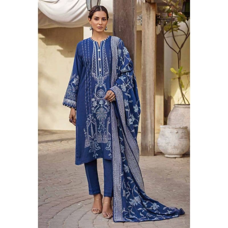 Ideas Embroidered Dyed Karandi Unstitched Suit AY-32019 3PC