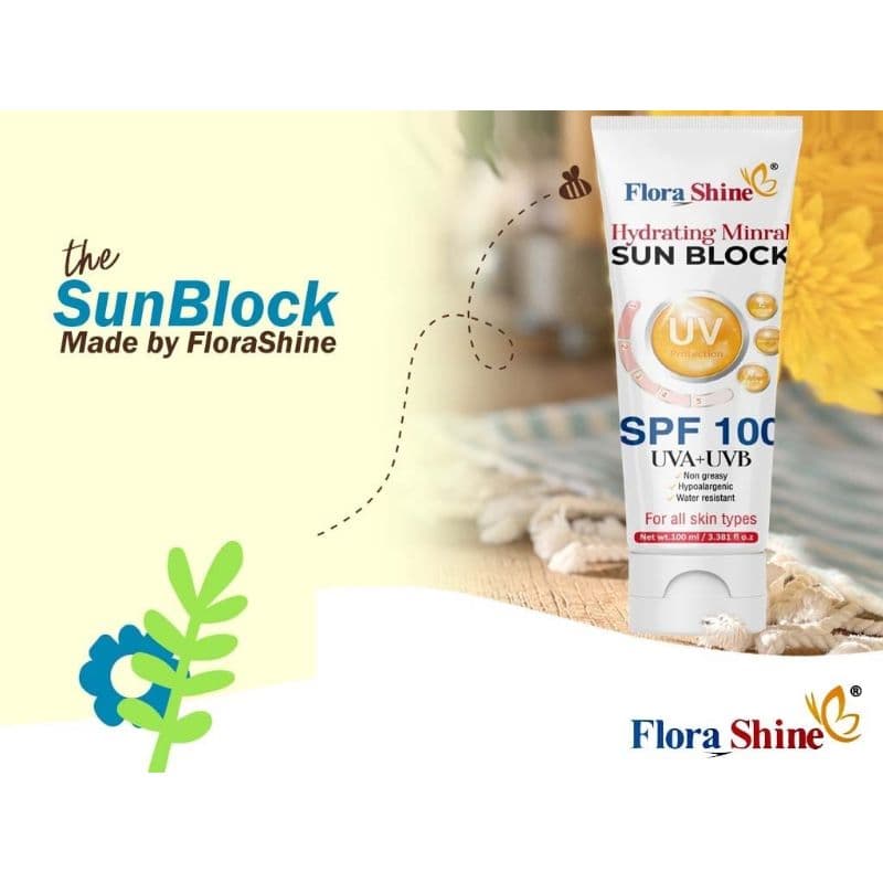 Flora Shine Hydrating Mineral Sunblock SPF 100 100ml