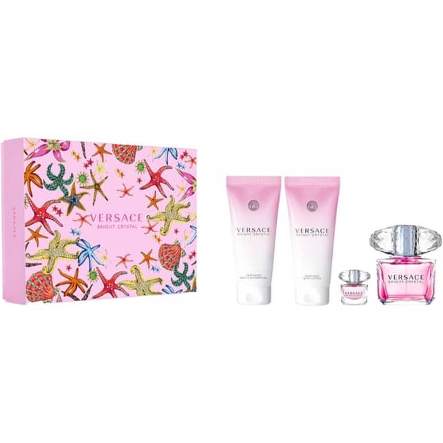 Versace Ladies Bright Crystal 4pc Gift Set Fragrances