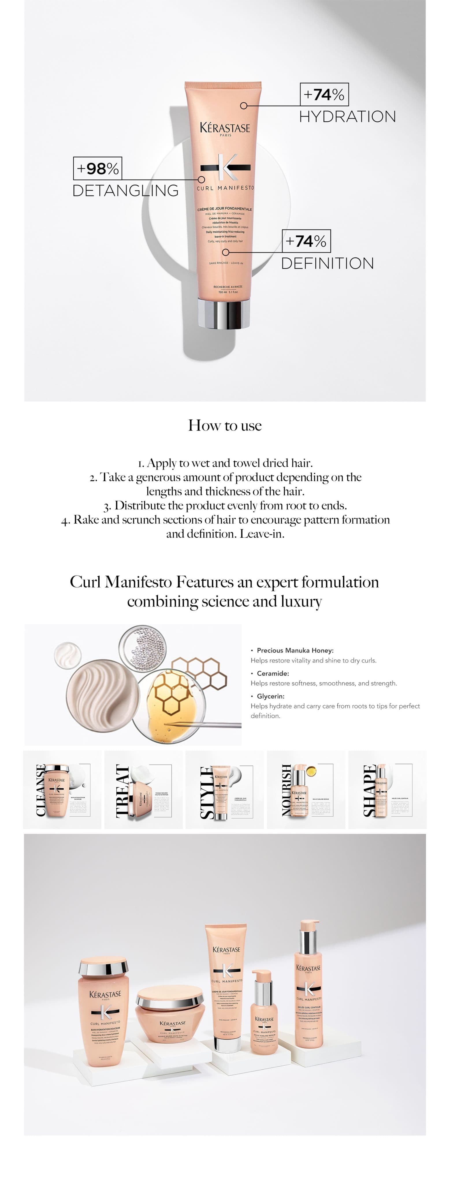 Kerastase Curl Manifesto Leave In Cream-Hydration & Styling for Waves & Curls 150ml details