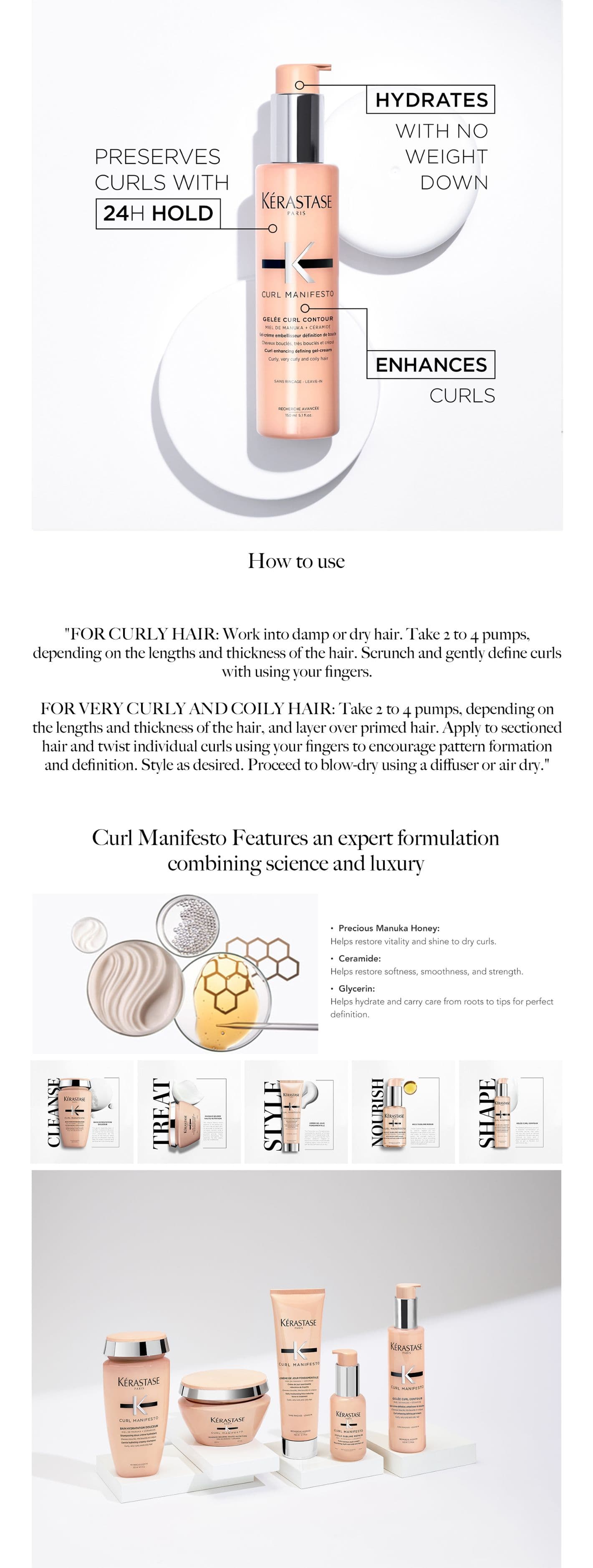 Kerastase Curl Manifesto Gel Cream - Styling for Waves & Curls 150ml details