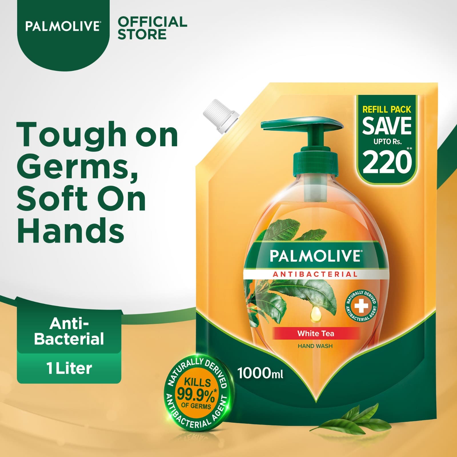 Palmolive Naturals Liquid Handwash Anti-Bacterial 1000ml Refill Pouch