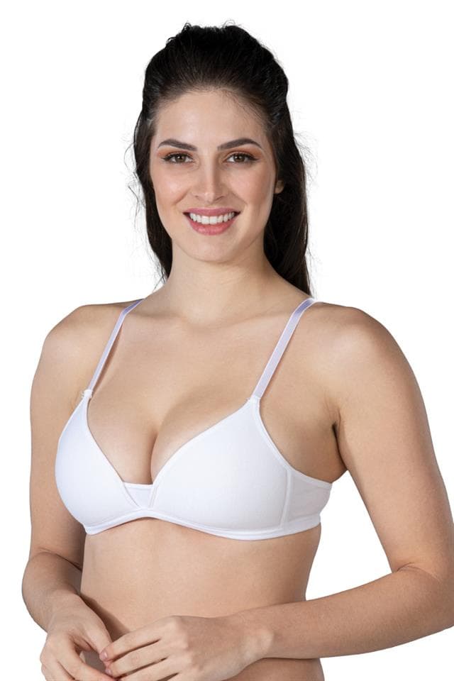 MI Emay 1417 Modal Cotton Covered Bra - White