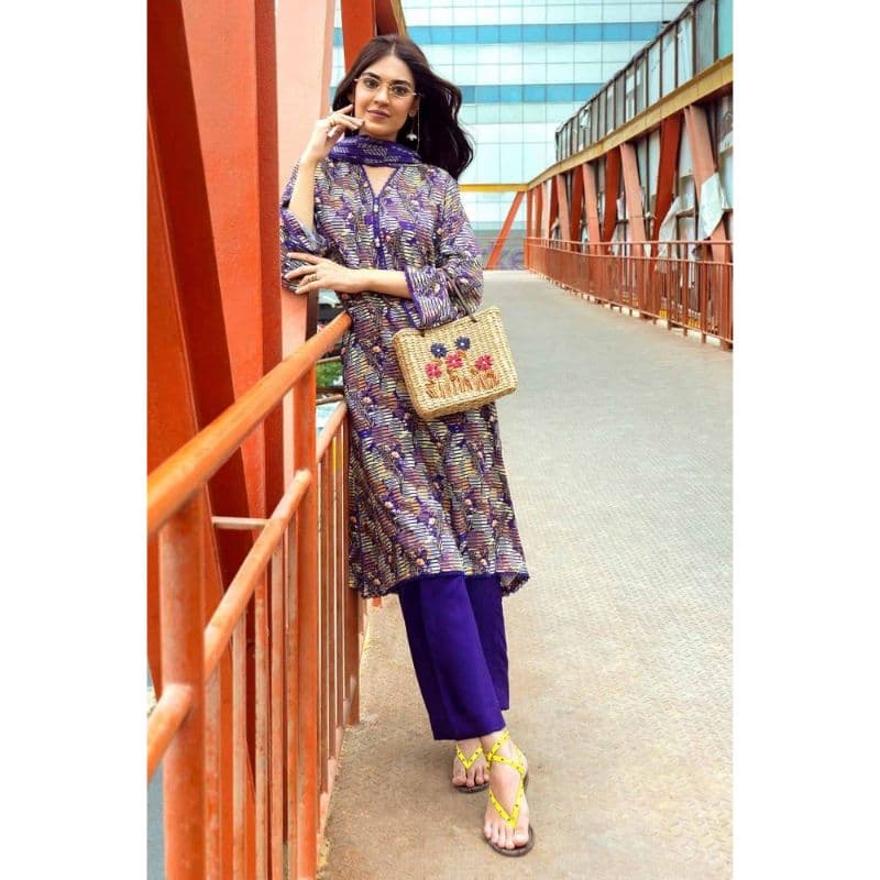 Ideas Digital Printed Linen Unstitched Suit LT-32009 B 3PC