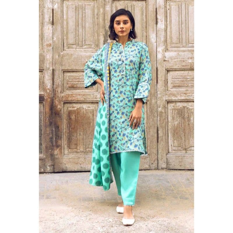 Ideas Printed Dobby Linen Unstitched Suit LT-32022 B 3PC