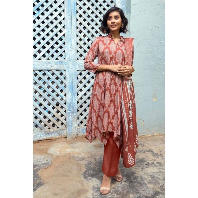 Ideas Digital Printed Dobby Linen Unstitched Suit LT-32023 B 3PC
