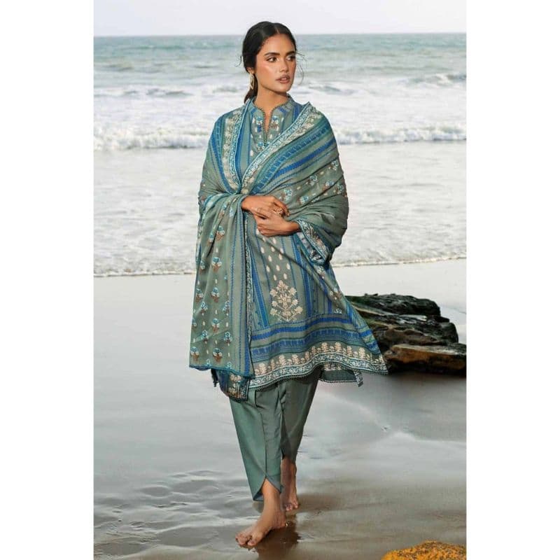 Ideas Printed Corduroy Unstitched Suit CD-32001 B 3PC