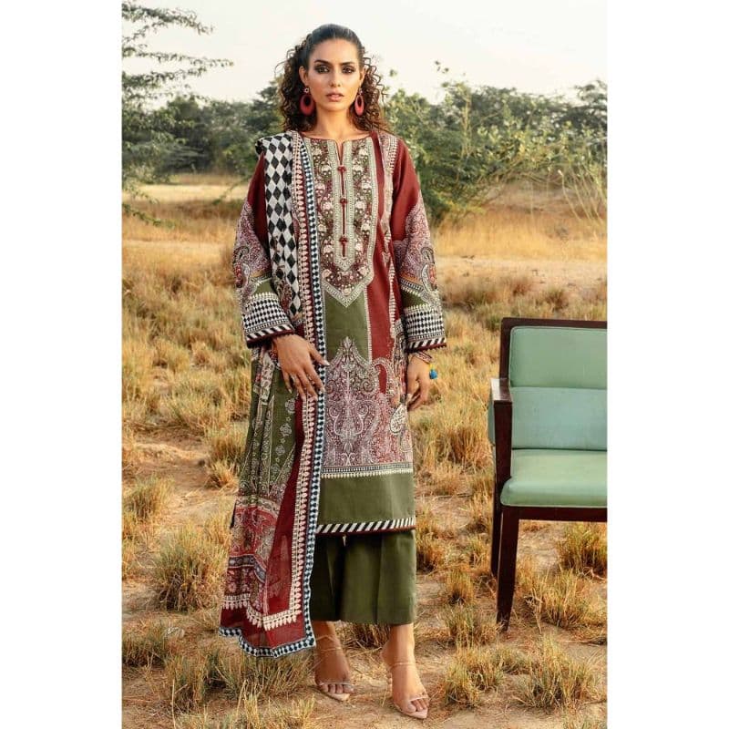 Ideas Digital Printed Corduroy Unstitched Suit CD-32002 3PC
