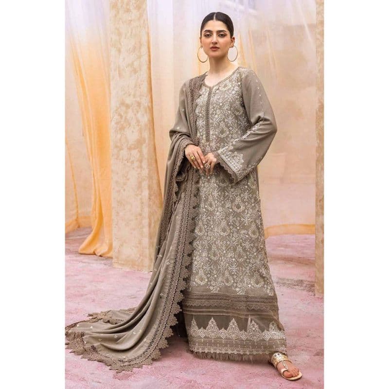 Ideas Embroidered Karandi Unstitched Suit AY-32025 3PC