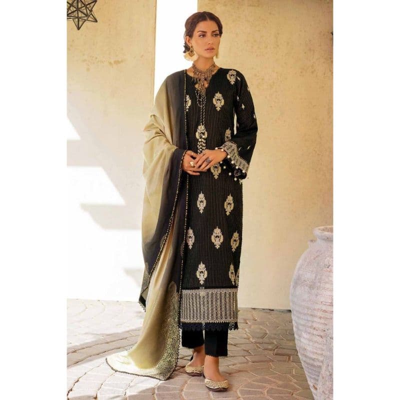 Ideas Embroidered Khaddar Unstitched Suit MJ-32077 3PC