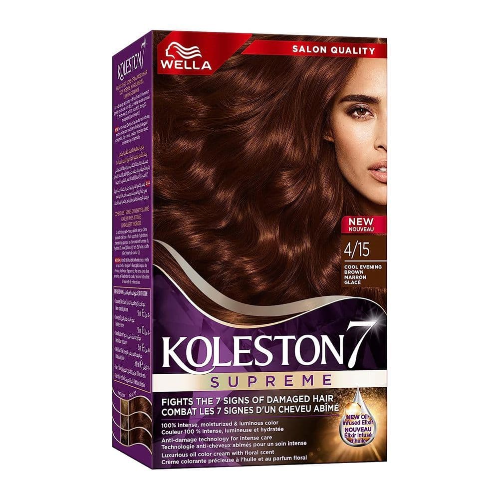 Wella Koleston 7 Supreme Color Cream Kit 4/15 Cool Evening Brown