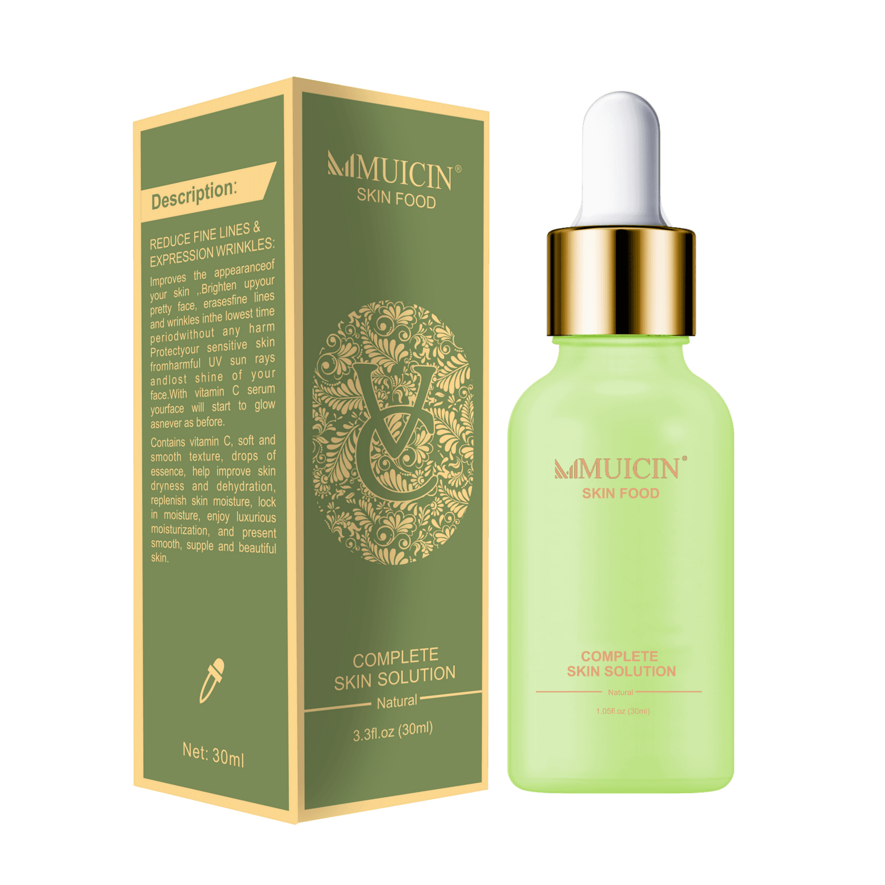 MUICIN Vitamin C + Hyaluronic Acid Complete Skin Solution Serum 30ml