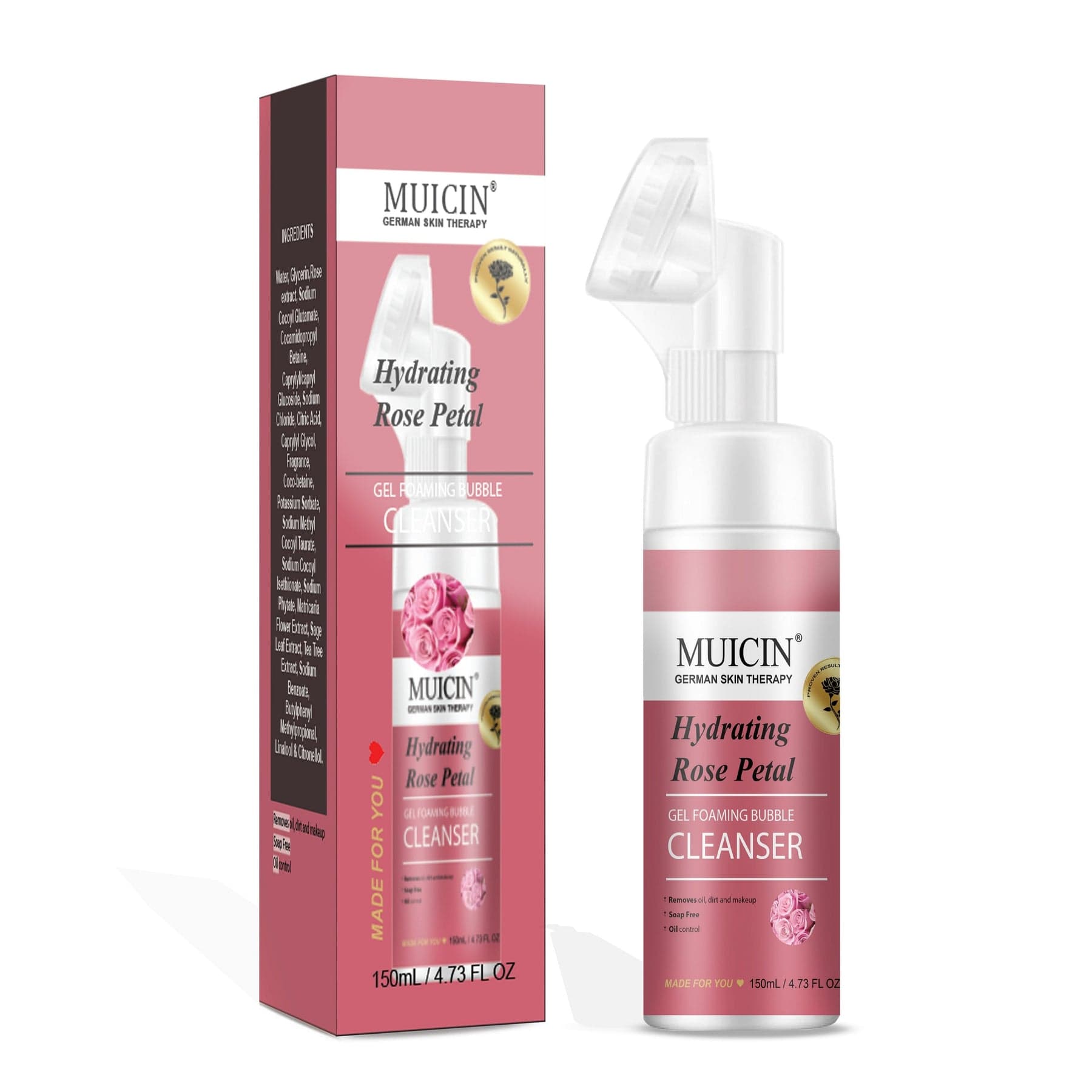 MUICIN Rose Petal Gel Foaming Bubble Cleanser 150ml