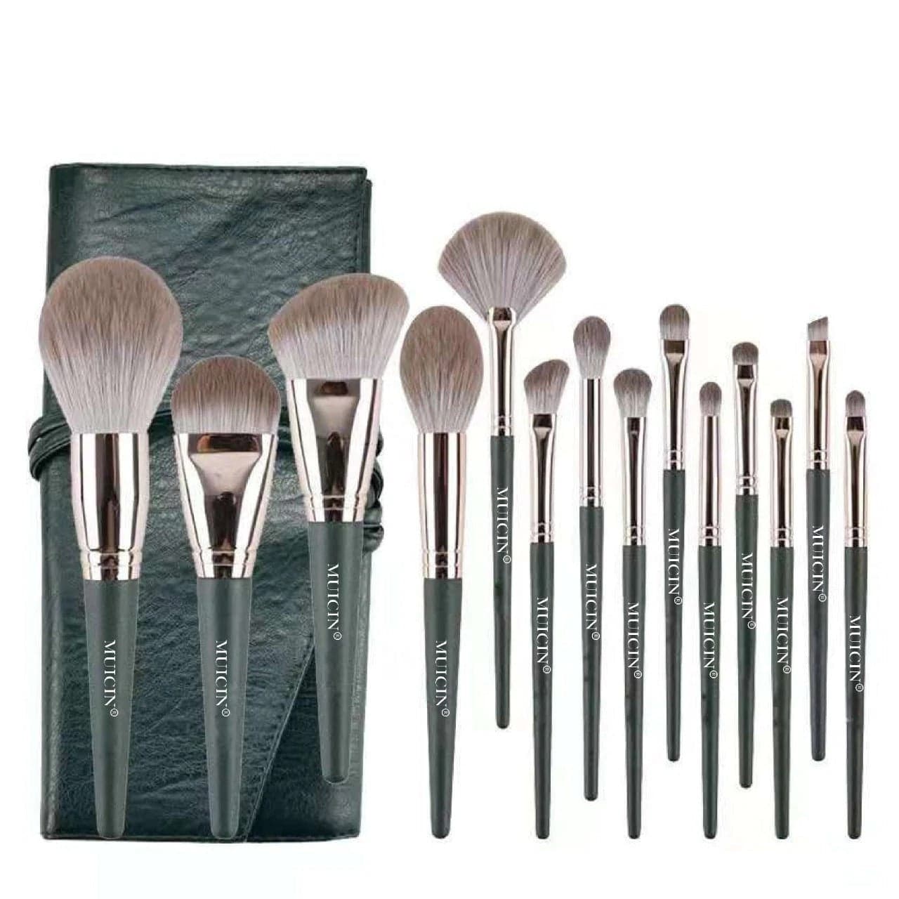 MUICIN Professional Makeup Brush Set Green 14 PC