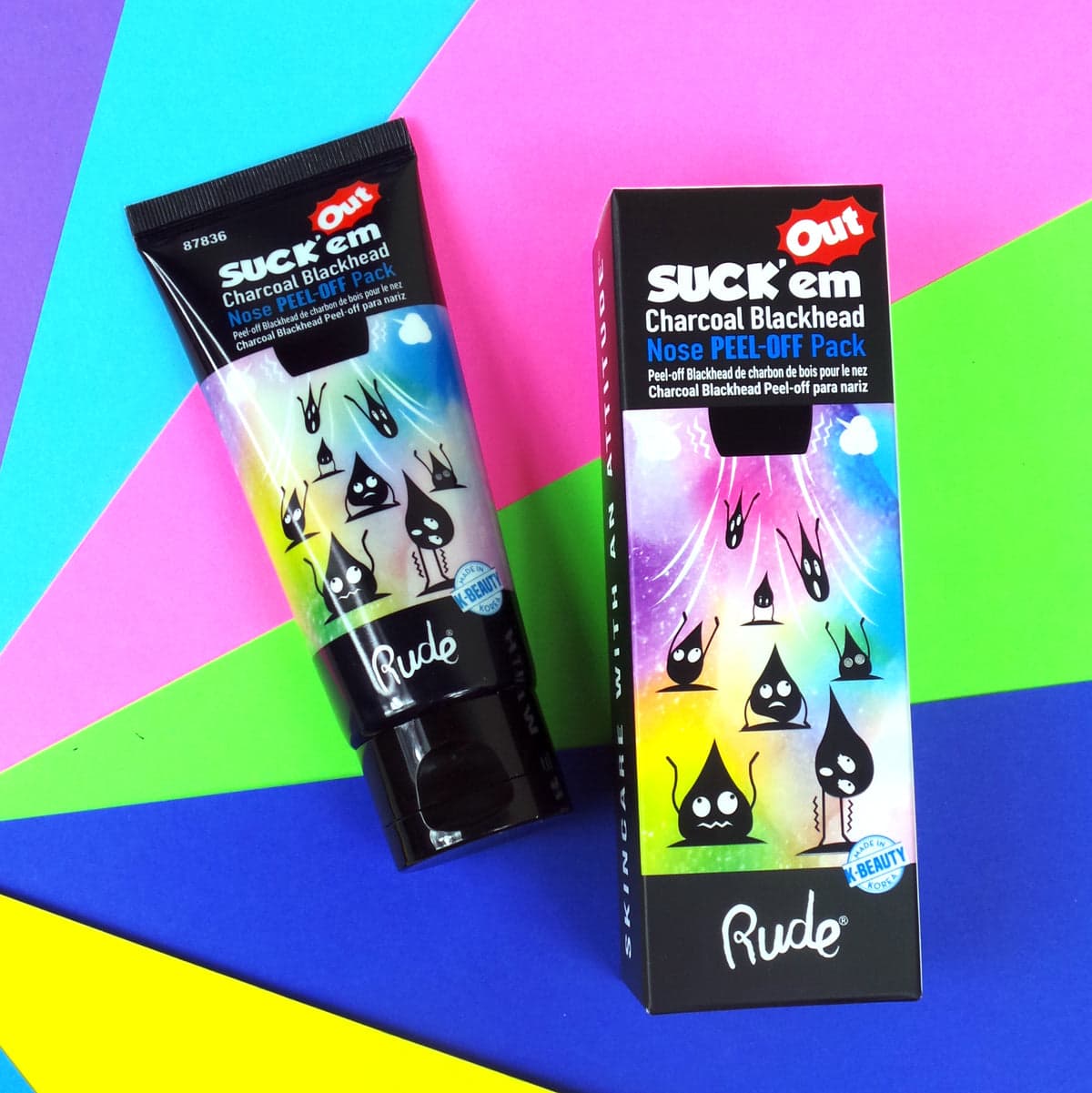 Rude - Suck'em Out Charcoal Blackhead Nose Pack - TESTER