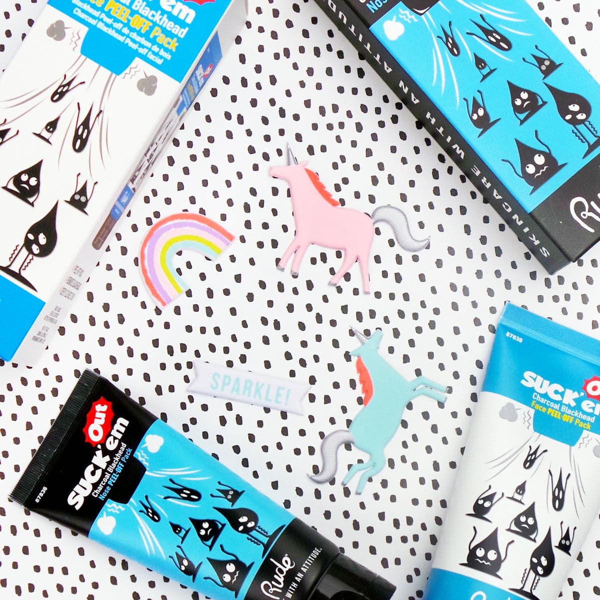 Rude Suck'em Out Charcoal Face Peel Off Pack - TESTER