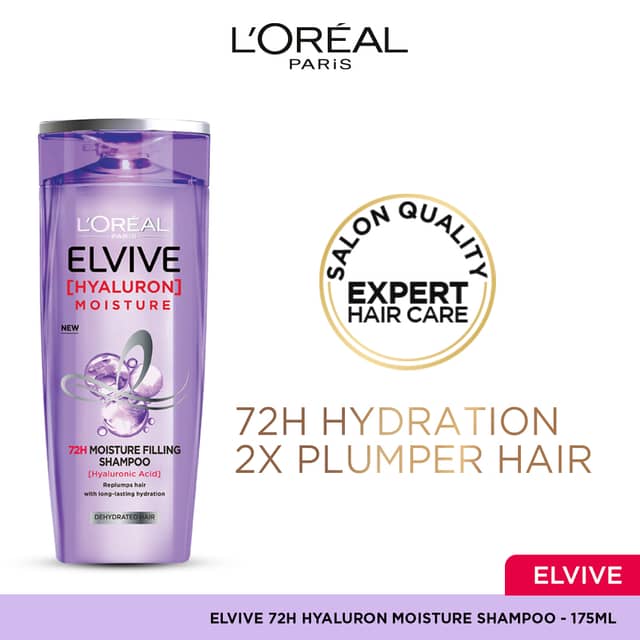 L'Oreal Paris Elvive Hyaluron Moisture 72H Moisture Filling Shampoo 175ml