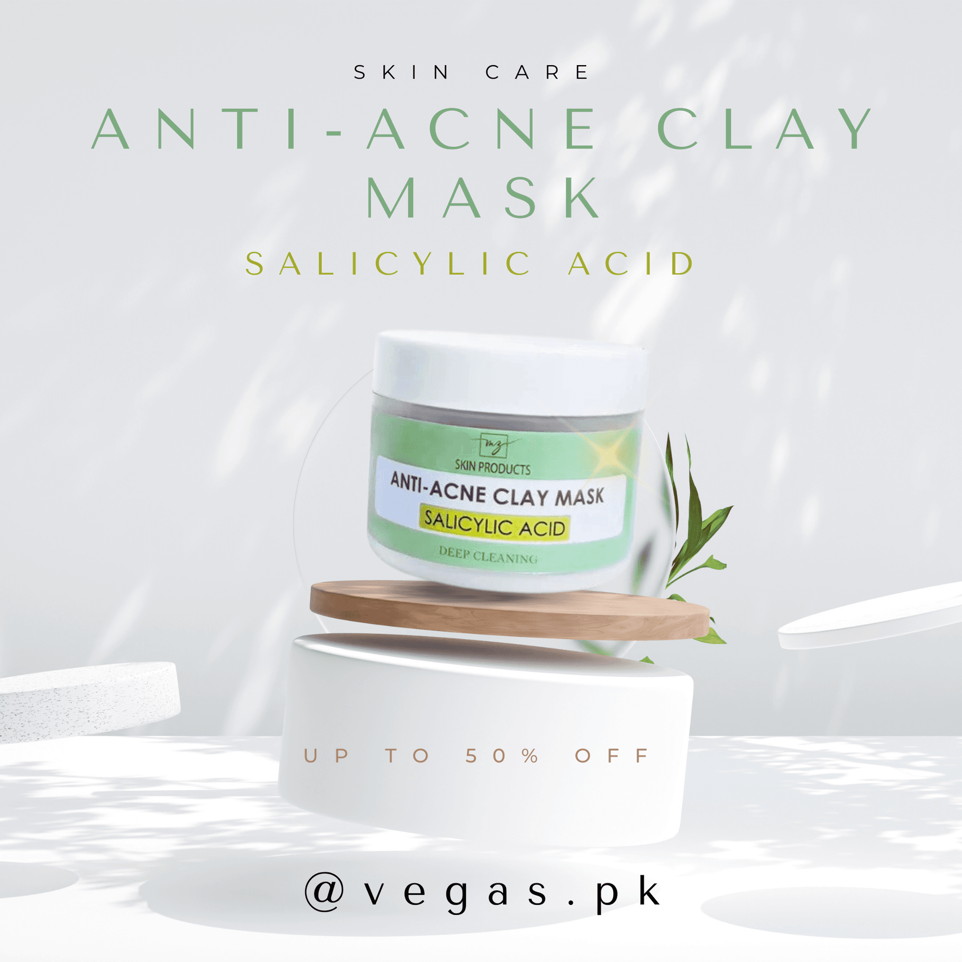 MZ Skin Anti-Acne Clay Mask With Salicylic Acid 200g - TESTER