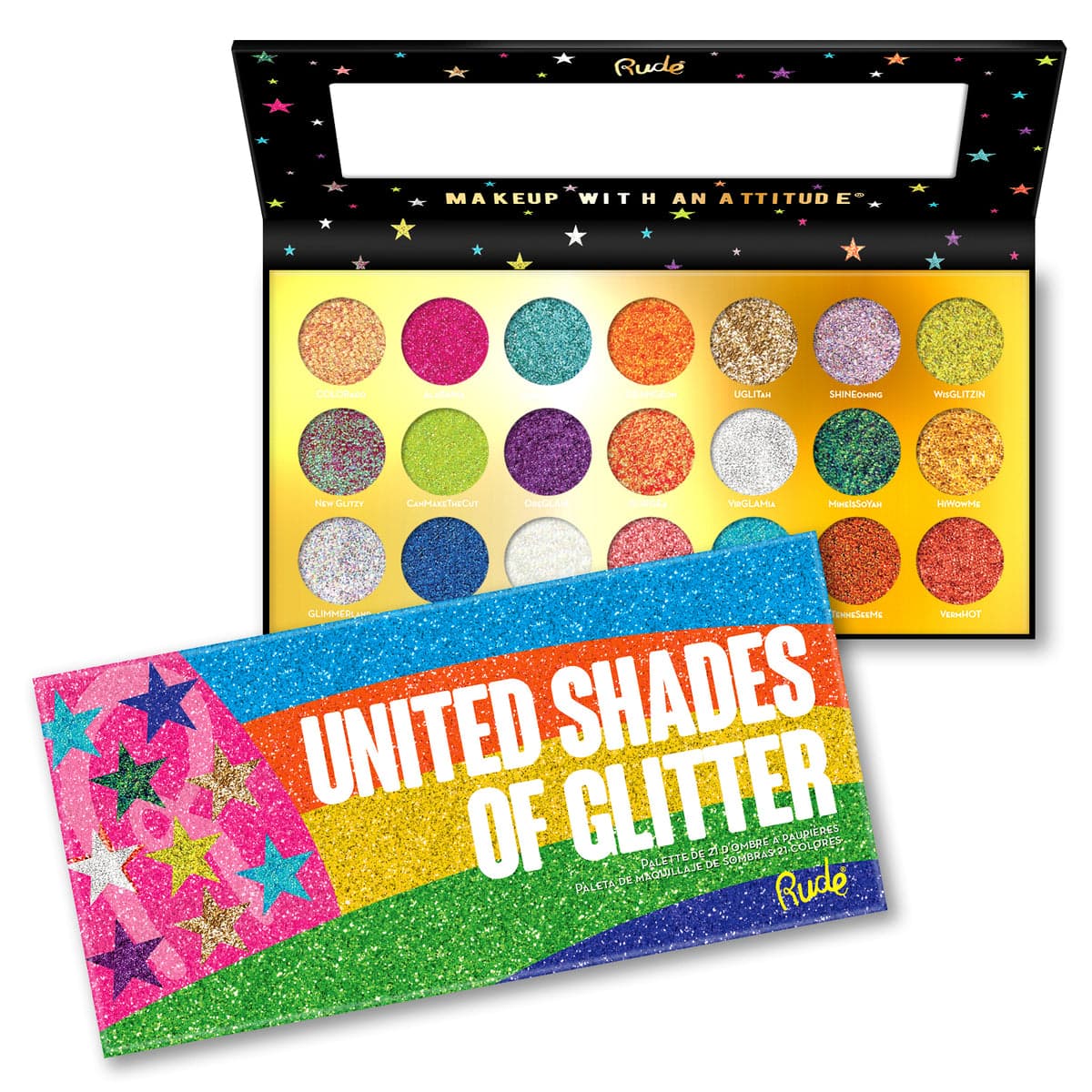 Rude United Shades of Glitter 21 Pressed Glitter Palette