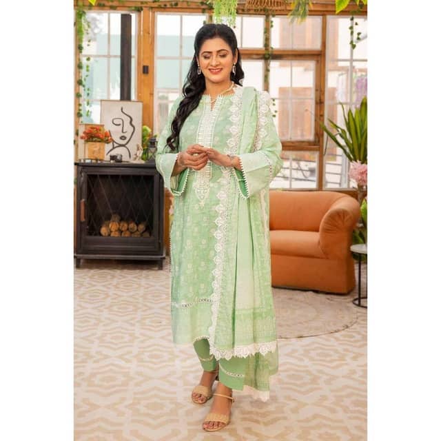 Ideas Embroidered Printed Lawn Unstitched Suit DN-42030 3PC