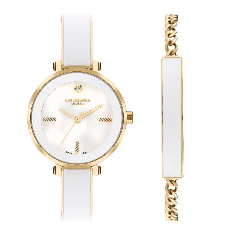 Lee Cooper Ladies Super Metal Watch LC07813.120 White Mop