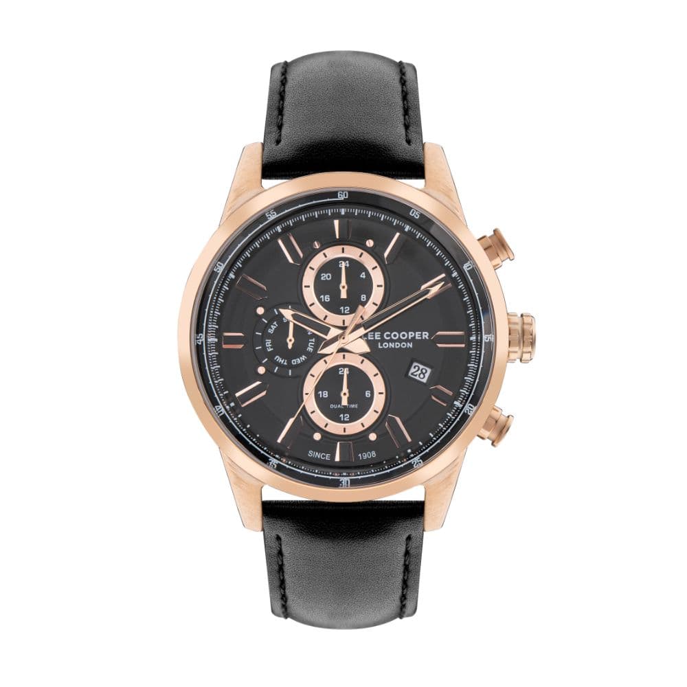 Lee Cooper Gents Super Metal Watch LC07855.451 Black