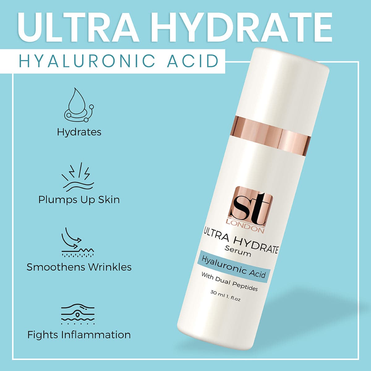 ST London Ultra Hydrate Hyaluronic Serum 30ml