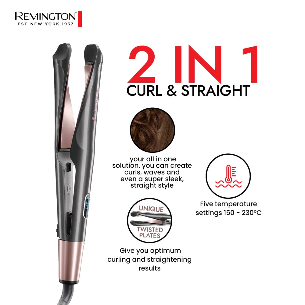 S6606 Remington 2-In-1 Curl & Straight Confidence Straightener