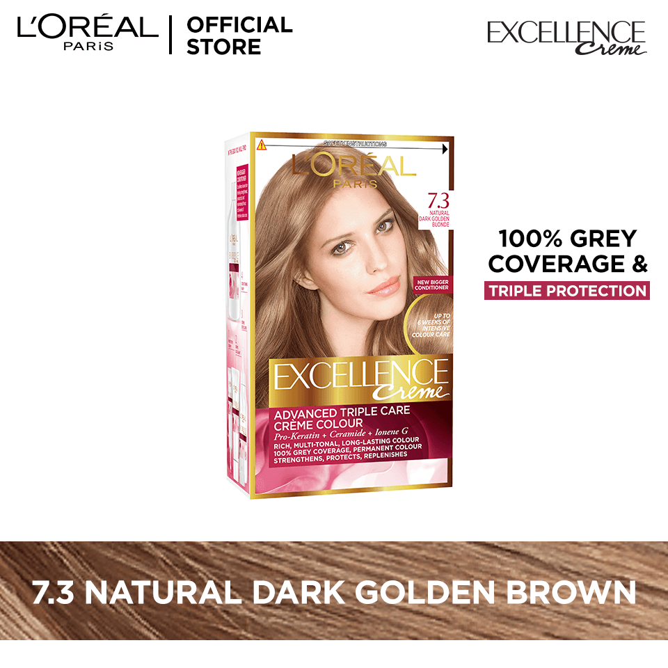 Loreal Paris Excellence Creme Intense - 7.3 Dark Ash Blonde Hair Color