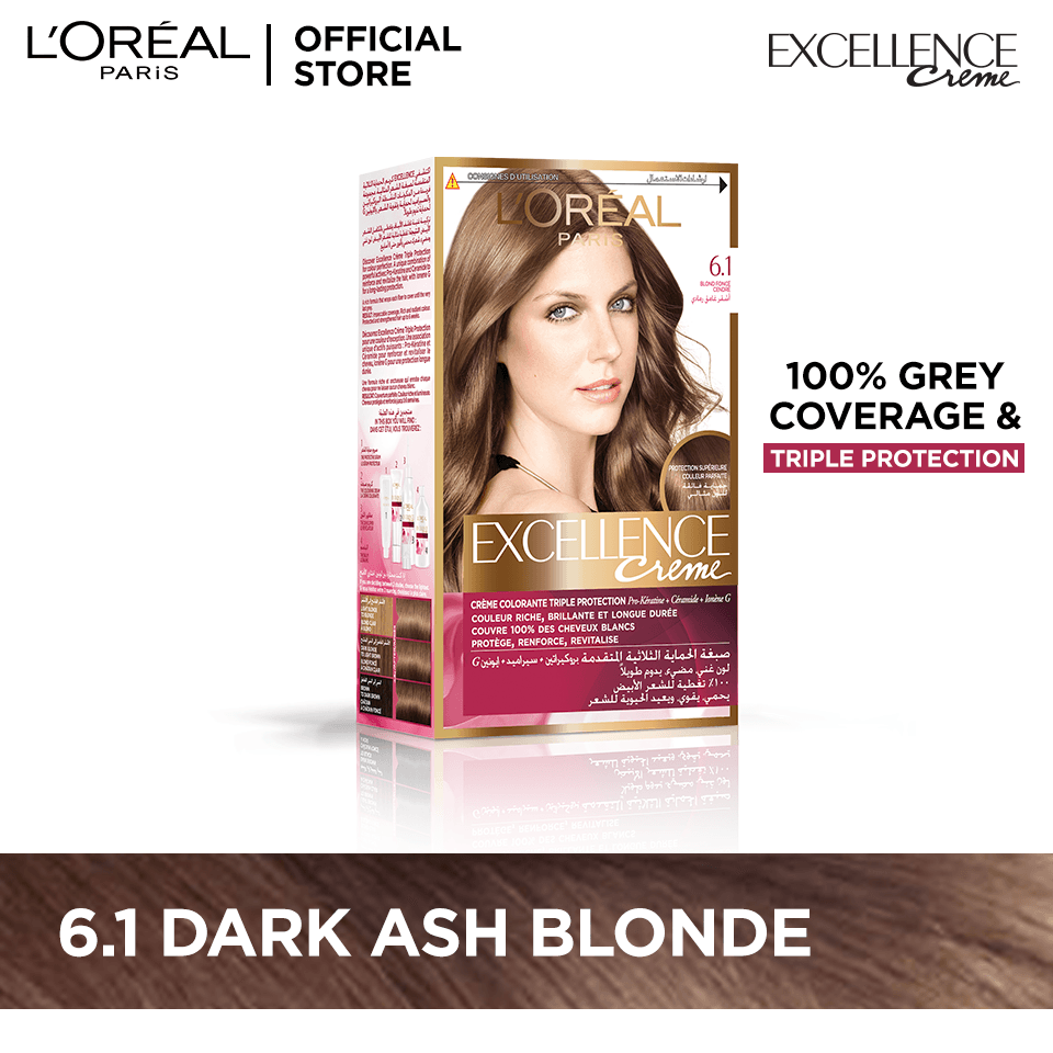 L'Oreal Paris Excellence Cream Hair Color - 6.1 Dark Ash Blonde