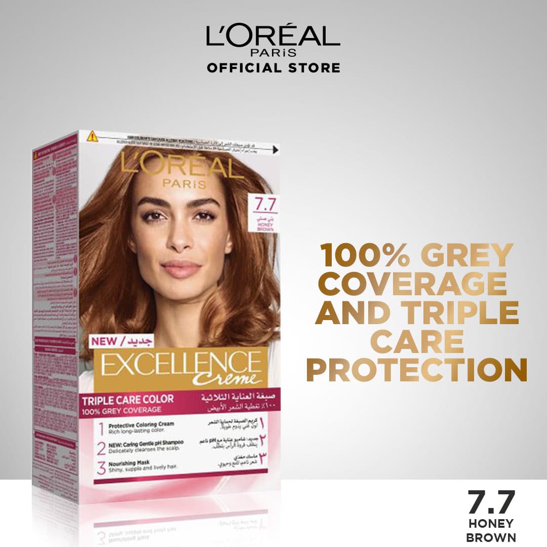 L'Oréal Paris Excellence Creme - 7.7 Honey Brown Hair Color
