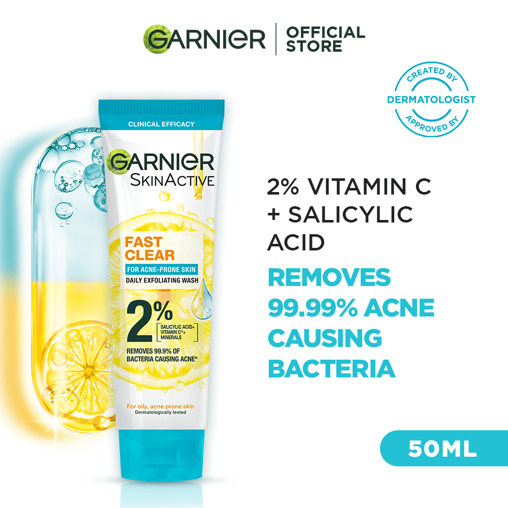 Garnier Fast Clear Acne Prone Face Wash 50ml