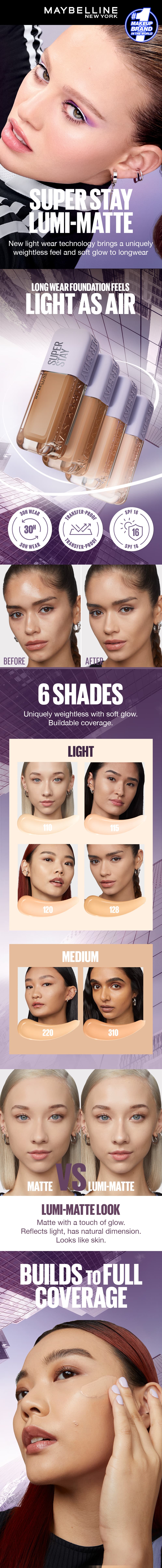 Maybelline Superstay Lumi Matte Liquid Foundation details