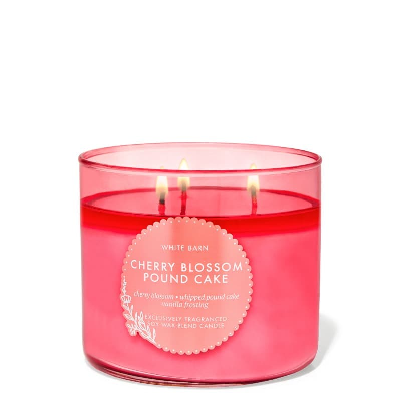 Bath And Body Works Cherry Blossom Pound Cake 3-Wick Candle