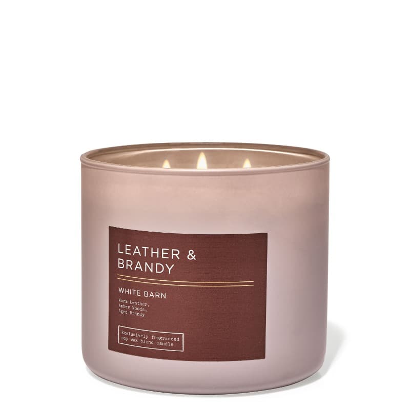 Bath And Body Works Leather & Brandy 3-Wick Candle
