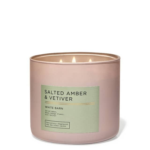 Bath And Body works Salted Amber & Vetiver 3-Wick Candle