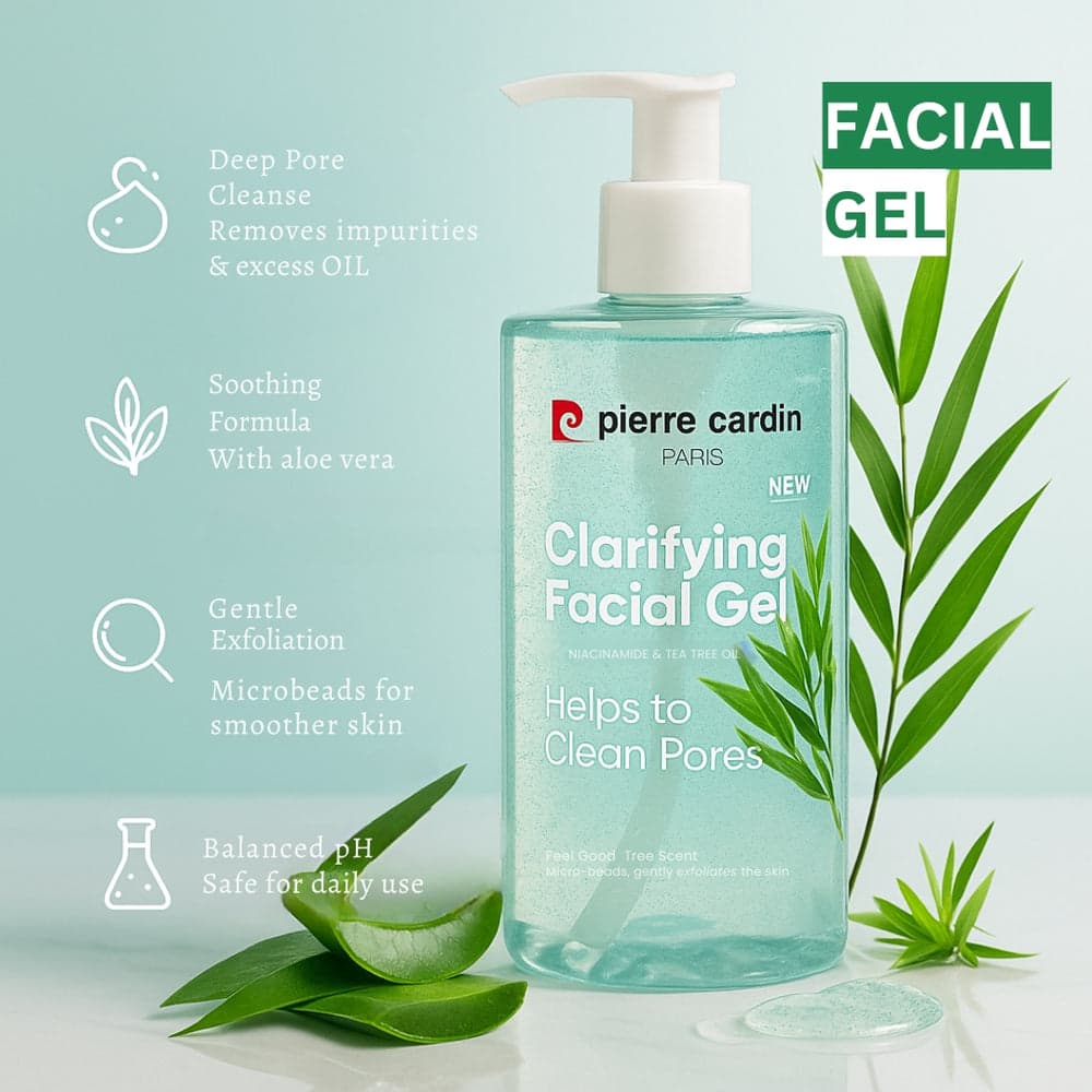 Pierre Cardin Paris Clarifying Facial Gel With Niacinamide & Tea Tree Oil 350ml