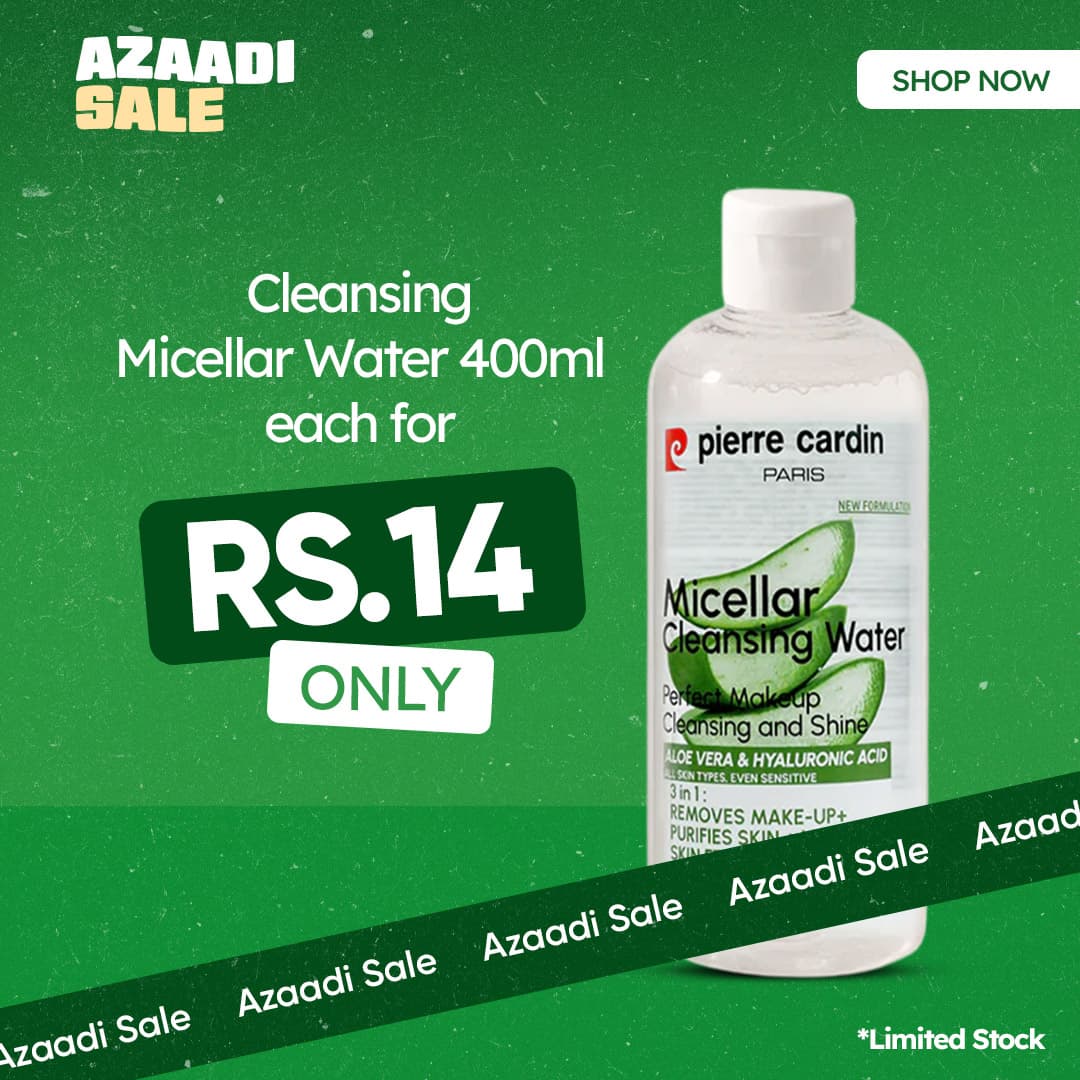 Pierre Cardin Cleansing Micellar Water 400ml - With Aloe Vera & Hyaluronic Acid