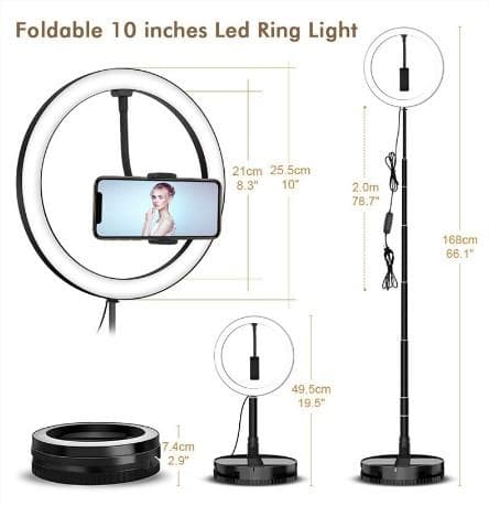 RETRACTABLE 26 CM LED PORTABLE RING LIGHT