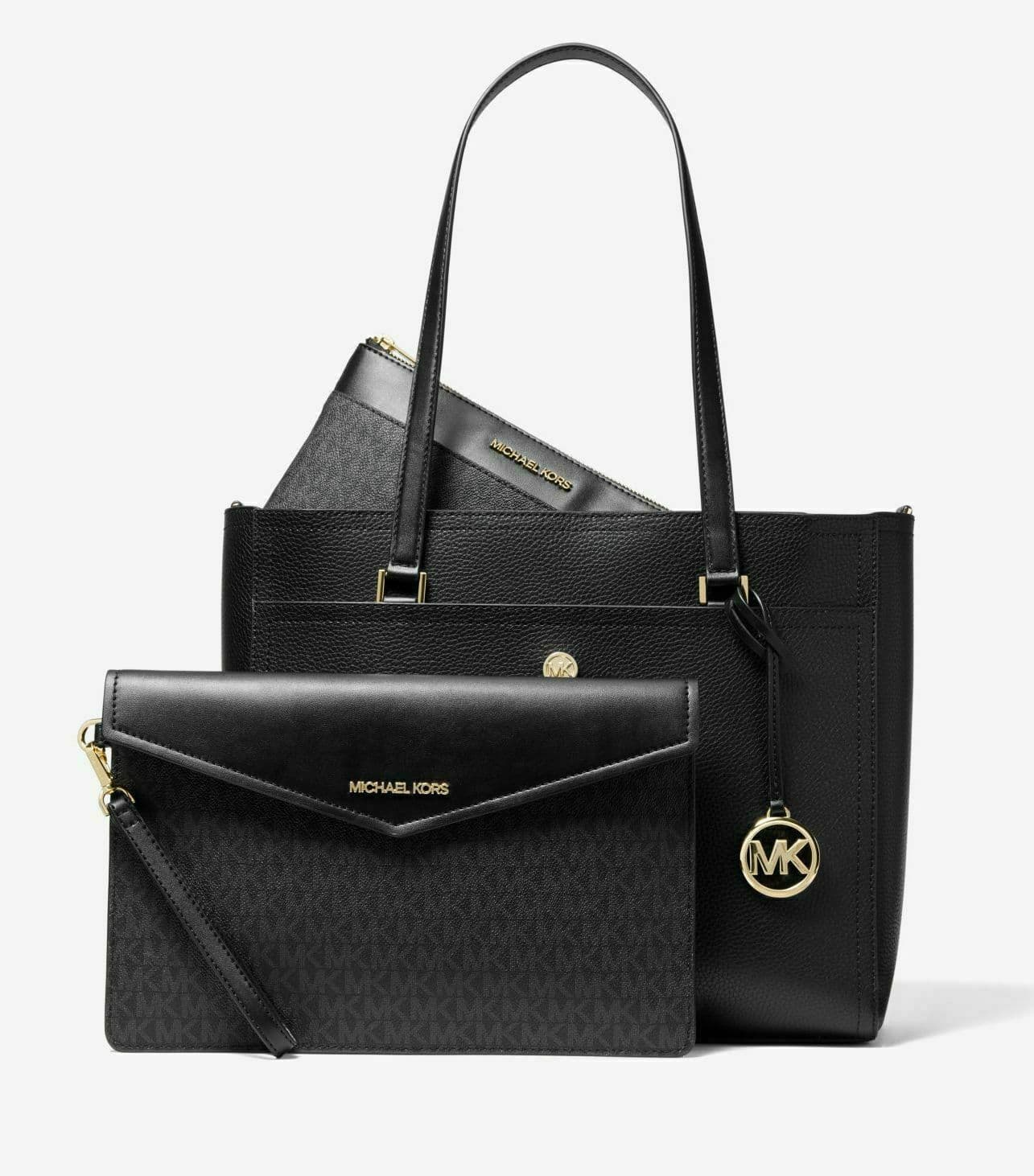 Michael Kors Ladies Large Pebbled Tote Bag 3 in 1 35T1G5MT7T Black